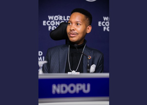 <p><strong>Eddie Ndopu takes the main stage at the Skoll World Forum</strong></p>