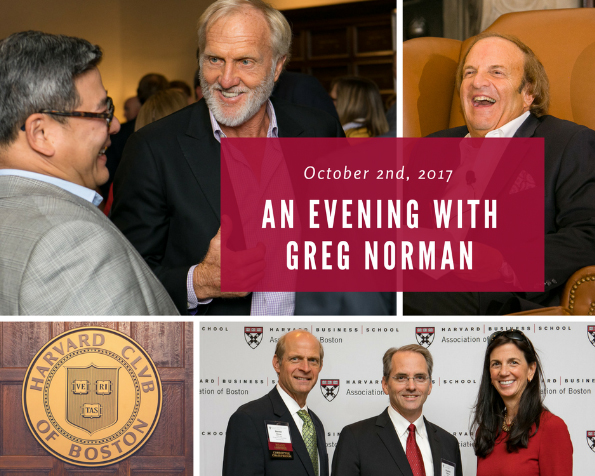 <p><strong>Greg Norman reveals the keys to success at the Harvard Club</strong></p>