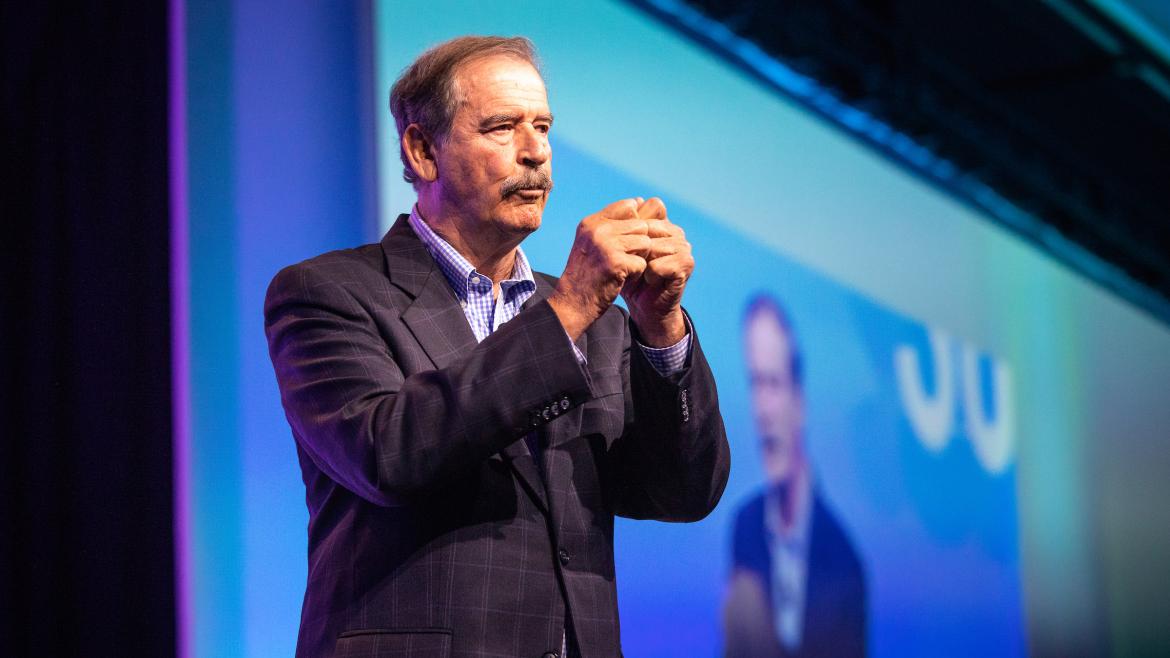 <p>Vicente Fox is an in-demand voice on education</p>